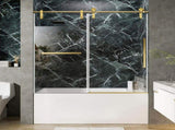 56-60" W x 60" H Brushed Gold Frameless Single Sliding Shower Door, Bathtub Door, 5/16" T5595P475184