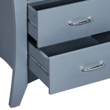 Grey Nightstand with 2 Drawers and Open Shelving B062P181339
