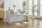 ZUN Bar Stools Set of 2 Modern White PU Counter Height Barstool, High Padded Swivel Adjustable Barstools W794P193339