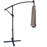 10 ft Outdoor Patio Umbrella Solar Powered LED Lighted Sun Shade Market Waterproof 8 Ribs Umbrella W65690318