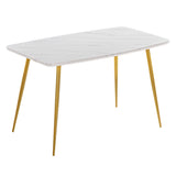 ZUN Marble Dining Table [120x74x76cm] White 50290788