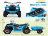 2 in 1 Kids Ride On ATV with Removable Trailer, 6V Electric Quad for Toddlers Ages 3 Navy 33075439