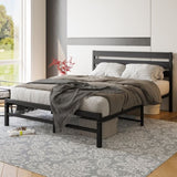 Queen Size Platform Bed Frame with Wooden Headboard, Under Bed Storage, Non-Slip, Noise Free, Easy W840P164959