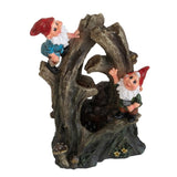 8.3x4.7x13.8" Decorative Woodland Gnome Water Fountain with LED Light, Brown W2078138941