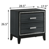 Weathered Black 2-drawer Nightstand B062P181333