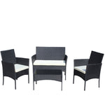 ZUN 4 PC Rattan Patio Furniture Set Outdoor Patio Cushioned Seat Wicker Sofa W209P149123