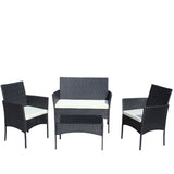 ZUN 4 PC Rattan Patio Furniture Set Outdoor Patio Cushioned Seat Wicker Sofa W209P149123