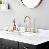 Two Handles Widespread 8 Inch Bathroom Faucet, Brushed Golden W122458163
