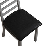 Metal Dining Chairs Set of 2, Steel Legs and PU Leather Seats, High Back Armless Dining Chairs, for W757P232712