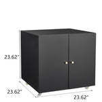 ZUN Office furniture Copier Cabinet black 2 door steel copier stand mobile pedestal file Printer Stand W1247131617