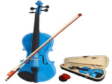 New 4/4 Acoustic Violin Case Bow Rosin Dark Blue 05020187