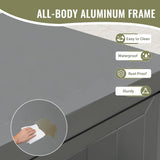 Outdoor Kitchen Island with Storage, Aluminum Kitchen Storage Island Outdoor Grill Table, W1859P171948