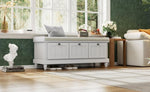 ZUN TREXM Classic Storage Bench with Cushioned Seat and Three Drawers for Entryway and Living Room N715P207812E