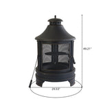 ZUN Garden Metal Outdoor heating furnace for backyard 2 in 1 Fire Pit for Outdoor 77527748