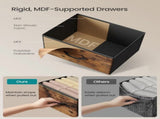 5 Drawer Dresser Fabric Chest of Drawers Storage Organizer Wood Top Surface for TV, Rustic Brown 95626117