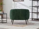 29.9'' Modern Upholstered Chenille Vanity Barrel Accent with Metal Legs, Channel Tufted Lounge W3118P328899