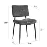 ZUN Modern Grey simple velvet dining Fabric Upholstered Chairs home bedroom stool back dressing W210132726