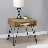Golden Oak and Black Square End Table B062P153622