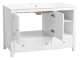 Without Basin White MDF spray paint double door double drawer with decorative strips bathroom 20663025