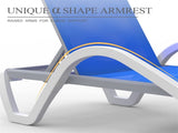 Patio Chaise Lounge Adjustable Aluminum Pool Lounge Chairs with Arm All Weather Pool Chairs for W1859109675