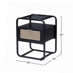 ZUN Metal Frame Accent Table in Black Finish B016P257184