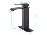 Waterfall Spout Bathroom Sink Single Handle Faucet with Pop-Up Drain 34554201