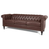83.66 Inch Width Traditional Square Arm removable cushion 3 seater Sofa W68042995