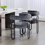 ZUN House Hold Contemporary Designed Chenille Fabric Upholstered Accent/Dining Chair/Barrel Side Chairs W1588P194933