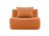 Armless Sofa W/Pillow Teddy Fabric-Orange W714P357250