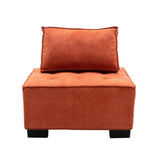 ZUN COOLMORE Modern Upholstered Chair Leisure Sofa Lazy Sofa Plastic Legs and Pillow Removable Armless W39541083