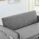 MH" Sleeper Sofa Bed w/USB Port, 3-in-1 adjustable sleeper with pull-out bed, 2 lumbar pillows and W119362743