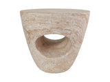 14.5'' Modern Minimalist Magnesia Oxide Side Table with Sculptural Hollow Design Durable and N767P290454T