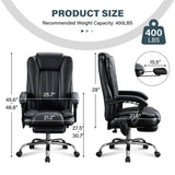 Massage Office Chair with Heat and 6 Vibration Points,Executive Office Chair with Foot Rest and W1521P299229