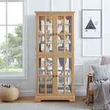 ZUN Curio Display Cabinet,Antique Display Cabinet with Glass Doors Adjustable Shelves for Collectibles W2275P231686