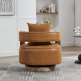 29.1"W Swivel Accent Open Back Barrel Chair Modern Comfy Sofa Chair With Weathered Base For Nursery W1298P241830