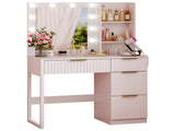 White particleboard with a melamine finish, 4 drawers, 2 shelves, dressing table with 10 three-tone 22257445
