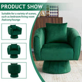 360&deg Swivel Accent Chair, Modern Velvet Fabric Living Room Armchair with Fluffy Cushions, Comfy 41230731