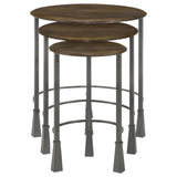 Natural and Gunmetal 3-Piece Nesting Table B062P153905
