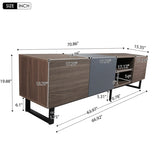 ZUN Modern TV with 3 Cabinets& Open Shelves, Color-matching Media Console Table for TVs up to 80'', N710P174923P