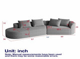 Modern Upholstered Oversized Sectional Sofa, 112-Inch Chenille 4-Seater Extra Deep & Wide Seat W834P323319