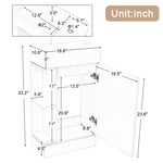 ZUN 18.6" Bathroom Vanity with Sink, Bathroom Vanity Cabinet with Two-tier Shelf, Left or Right N725P212181B