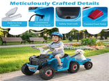 2 in 1 Kids Ride On ATV with Removable Trailer, 6V Electric Quad for Toddlers Ages 3 Navy 33075439