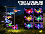 2PCS-Outdoor Solar Wind Chimes, Solar Butterfly Wind Chimes, Color Changing LED Wind Chime Light, 56920901