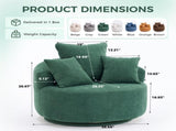 360&deg Swivel Chair Accent Barrel Chair Swivel Round Upholstered Sofa Chair with 3 Removable W2231P264471