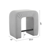 24'' Boucle stool Set of 2,Dining Chairs for Home Kitchen Island,Grey N780P187017G