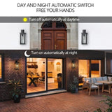 Set of 2 Modern Outdoor Wall Lanterns with Black Metal Frame and Clear Glass, Ambient light W1340P206650