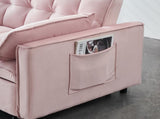 Modern velvet sofa, sofa pull-out bed, small love seat casual sofa with back, with pillow, pockets, W1658P166813