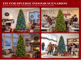 Prelit Pencil Christmas Tree, 9ft Premium Artificial Tree, Warm White Lights & Multi-color Realistic W2773P524790