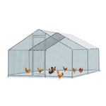 ZUN 13 x 10 ft Large Metal Chicken Coop, Walk-in Poultry Cage Chicken Hen Run House with Waterproof 12202232