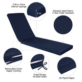 ZUN Outdoor Lounge Chair Cushion Replacement Patio Funiture Seat Cushion Chaise Lounge Cushion（NAVY BLUE 43321948